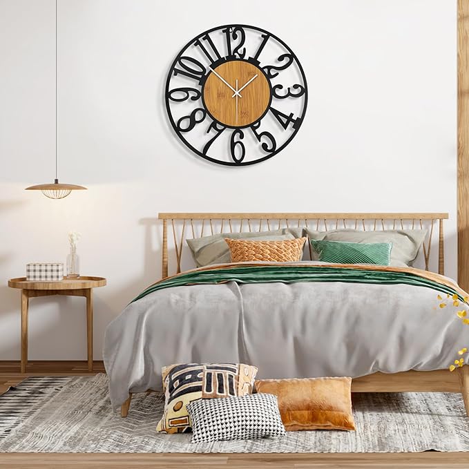 Large Wall Clock for Living Room Decor, 24 Inch Non Ticking Silent, Battery - Image 8