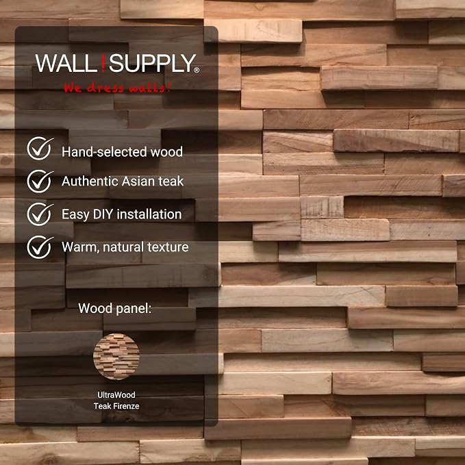 Wall!Supply 3D Wall Panels – Reclaimed Modern Asian Teak Wood – Home Decor - Image 4