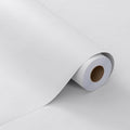FUKU MON 24"x394" White Peel and Stick Wallpaper Matte Solid Textured Embossed by MeetyourallDIYneeds
