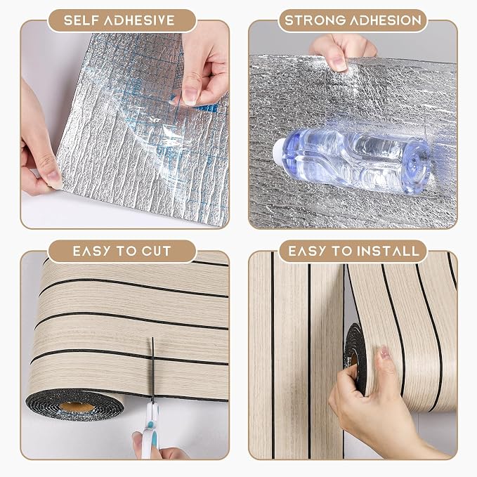 VEELIKE Coastal Oak Wood Slat Wall Panels Peel and Stick Wood Panels - Image 9