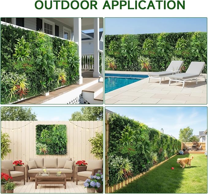 Artificial Plant Wall Panels, Faux Grass Ivy Privacy Screen Fence, Grass Wall - Image 8