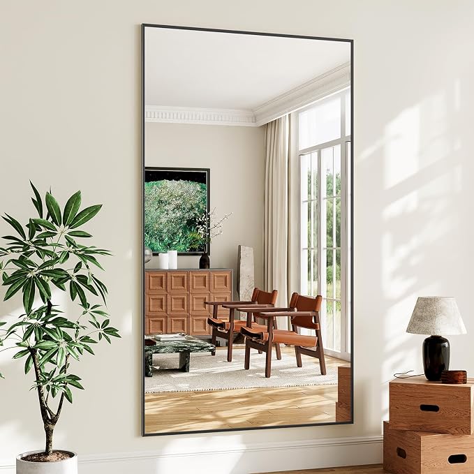 Koonmi 77"x38" Floor Mirror Full Length, Bedroom Floor Body Mirror - Image 2
