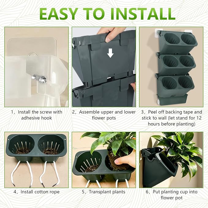 3-Tiers Vertical Wall-Mounted Planter - Image 3