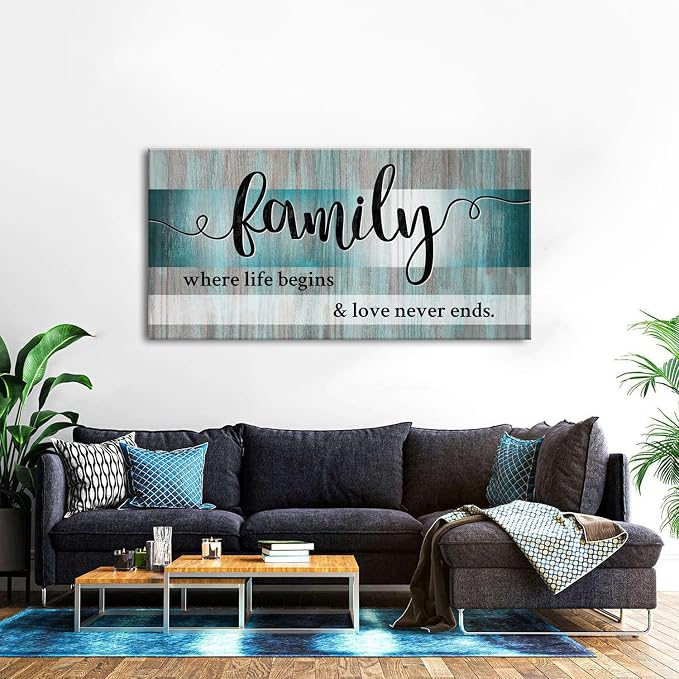 Teal Family Wall Art Family Signs - Image 2
