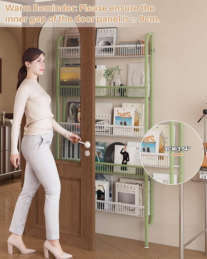UMDONX Behind The Door Bathroom Shelf Narrow 5-Tier, Space-Saving Slim Storage - Image 3
