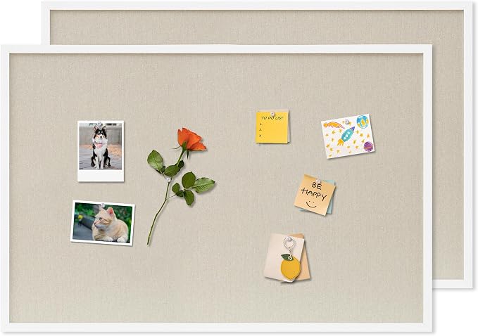DAHAPYBOO Cork Board with Linen White 2Pack, Bulletin Board 36"x24" Hanging by DAHAPYBOO