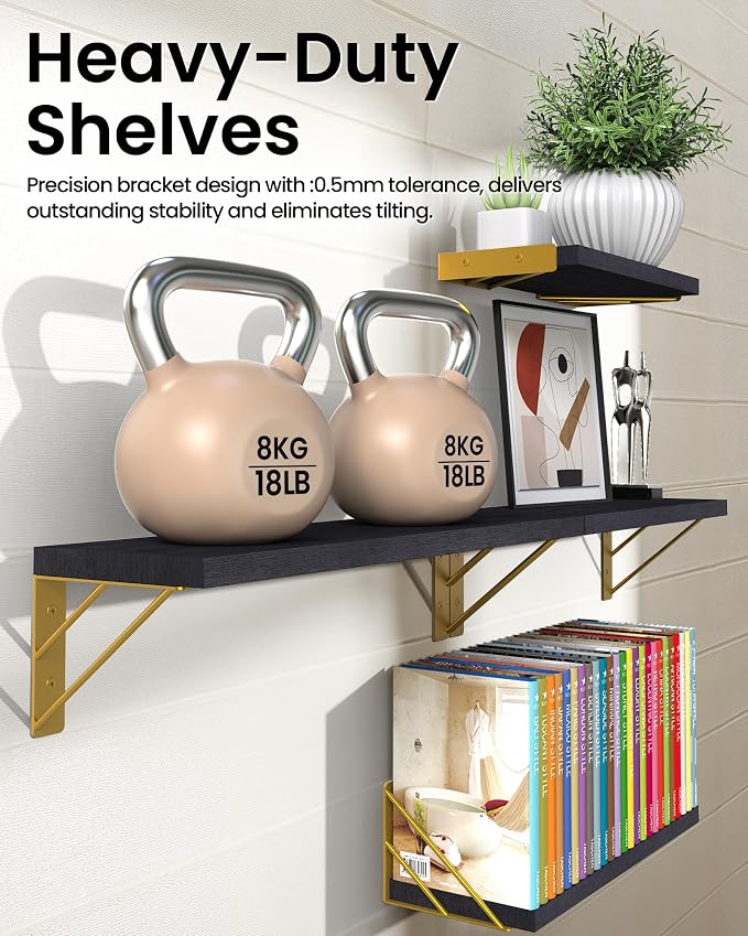 BAYKA Floating Shelves for Bedroom Decor, Wall Shelves for Storage, Wall - Image 4
