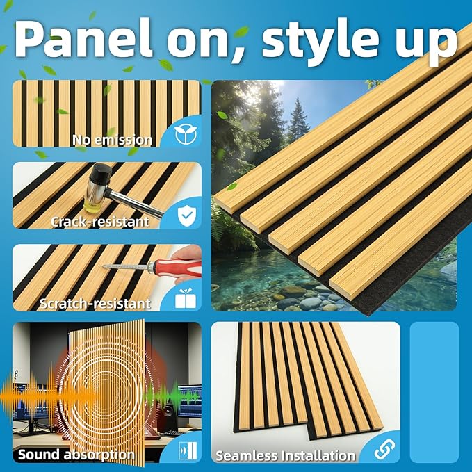 Art3d 6-Piece Wood Slat Acoustic Panels - Image 4