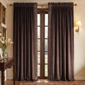 NICETOWN Rod Pocket Embroidered Trim Velvet Curtains, 2 Panels, Velvet Curtains by NICETOWN