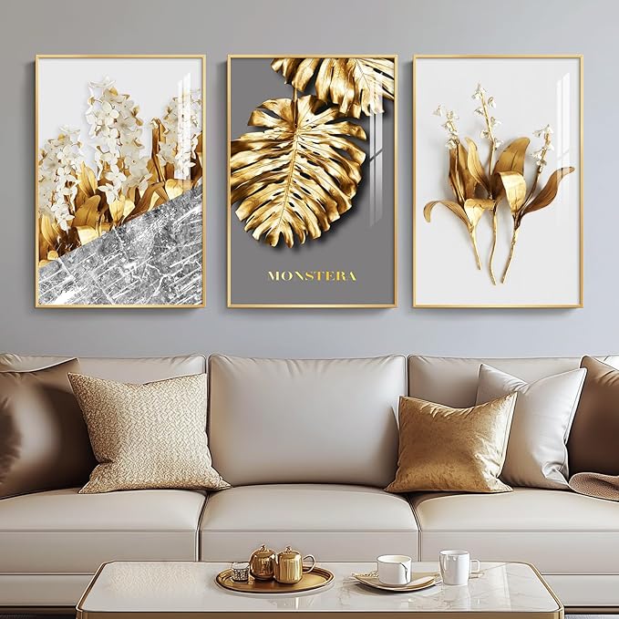 Framed Modern Luxury Gold Wall Art, Pictures by Cuspin