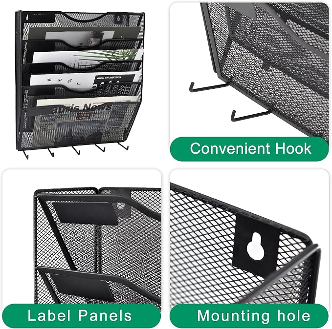 EASEPRES 5 Pocket Mesh Hanging File Organizer - Image 4