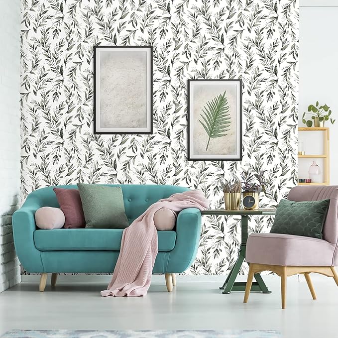 Livebor Olive Leaf Wallpaper Peel and Stick Leaf Contact Paper 17.7inch x - Image 8