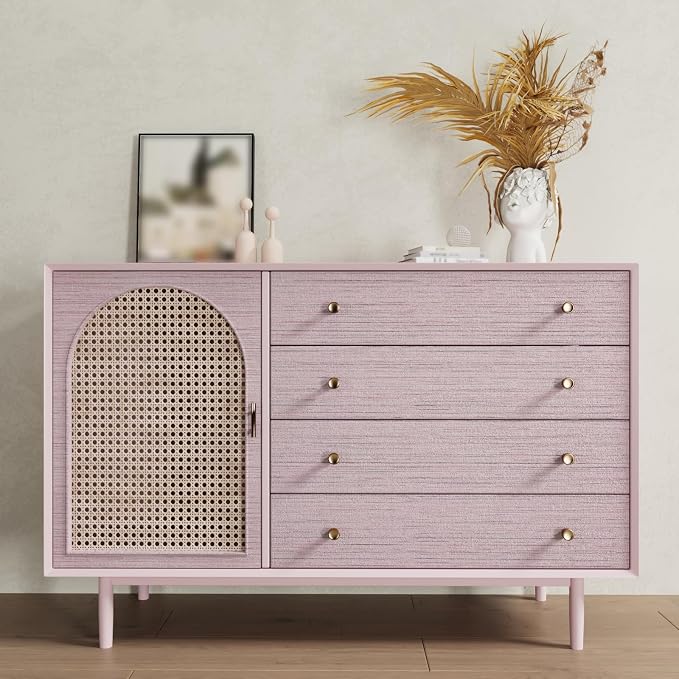 CRE8TIVE Pale Pink Grasscloth Wallpaper Textured Grasscloth Peel and Stick - Image 3
