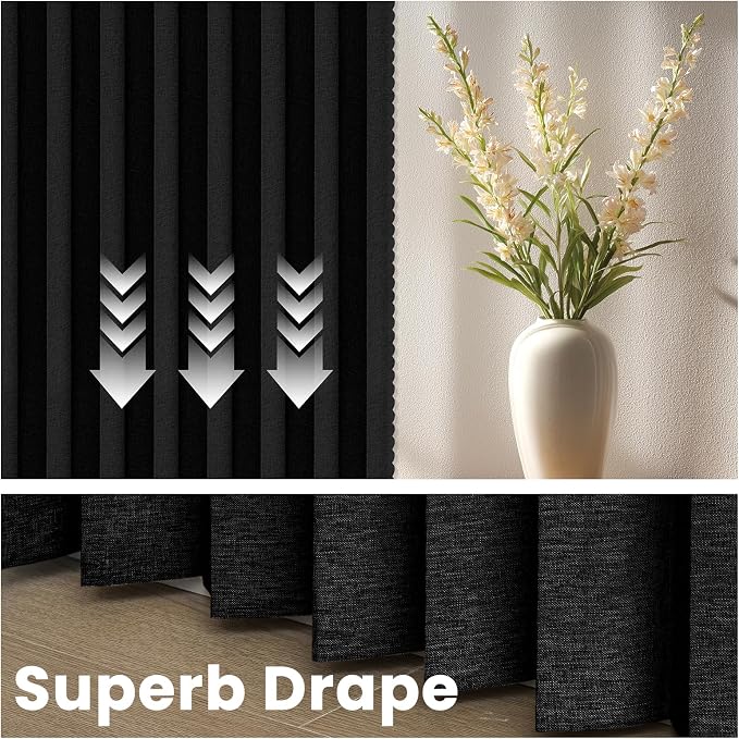 AJAZZ Blackout Accordion Door Curtain 98"x106" Black - Image 6