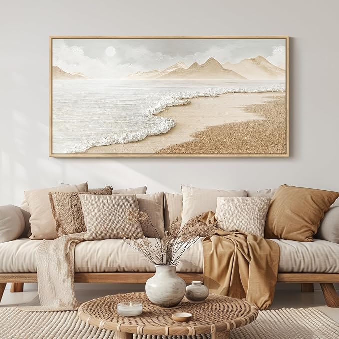 Framed Boho Coastal Beach Wall Art by Cuspin