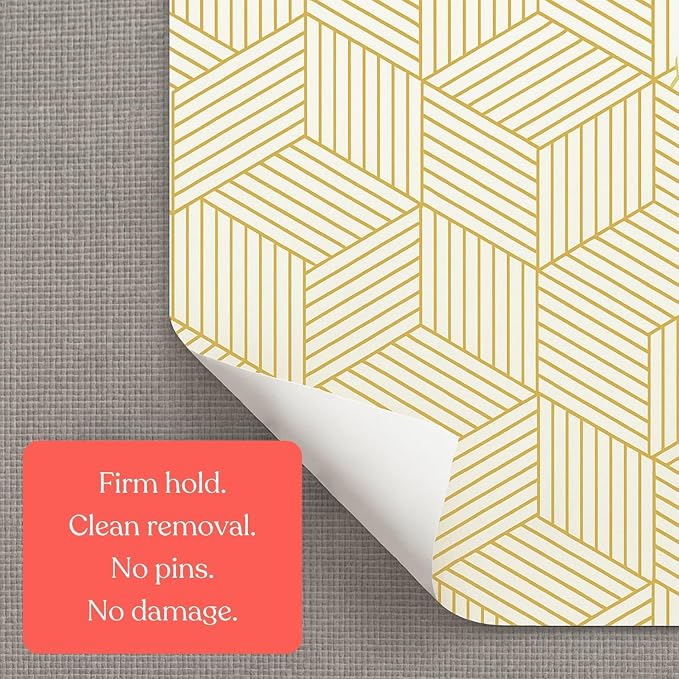 Cubicle Wallpaper for Fabric Walls Removable-Gold and White Geometric Wallpaper - Image 4