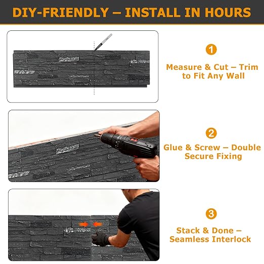 ROOMTEC 6-Packs Faux Stone Wall Covering Panels - Image 5