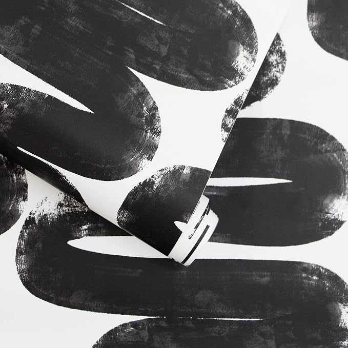 Tempaper x Bobby Berk White & Black Wiggle Room Removable Peel and Stick - Image 4