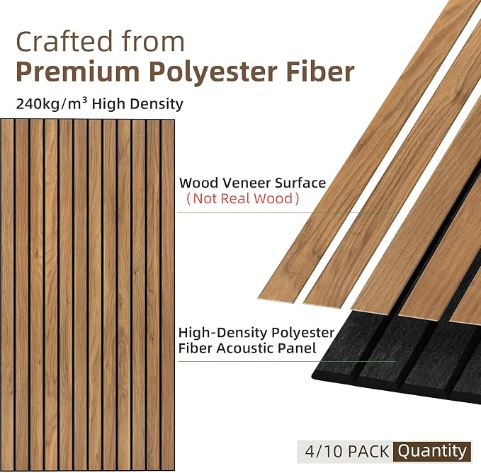 TO-TH Wood-Look Acoustic Wall Panels, 10 Pack 47.2” x 23.6” Acoustic Panels - Image 2
