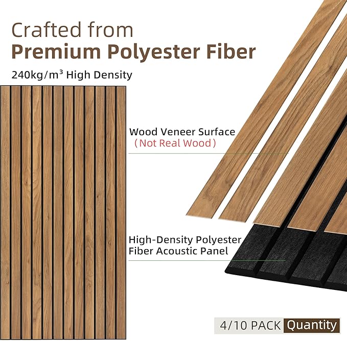 TO-TH Wood-Look Sound Panels, 4 Pack 47.2” x 23.6” Soundproof Wall Panels - Image 2