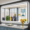 72x40 Black Framed LED Bathroom Mirror by Awandee