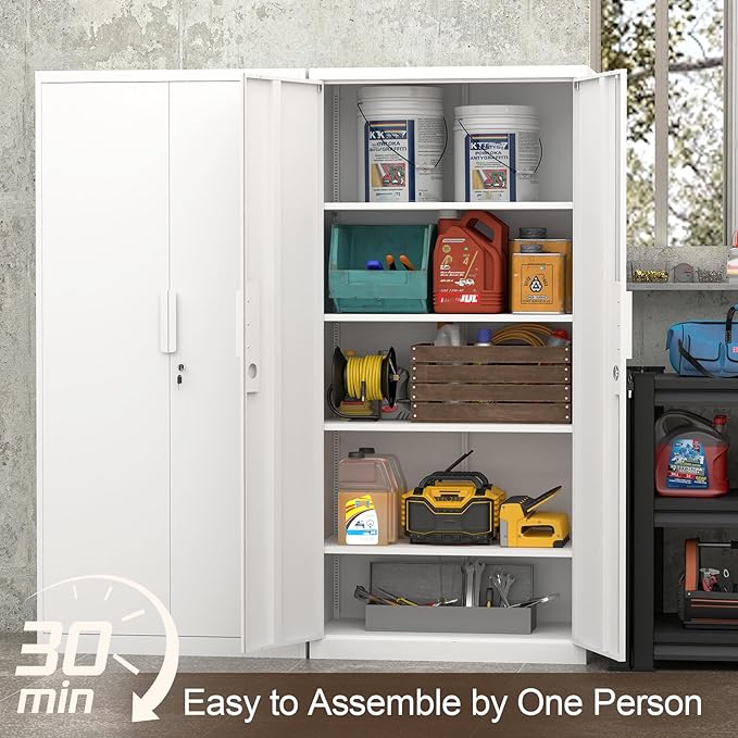 GREATMEET Metal Garage Storage Cabinets, Utility Cabinet - Image 4