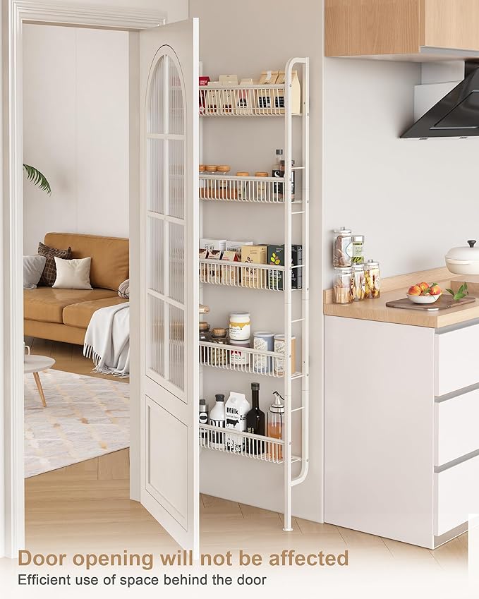 UMDONX Behind The Door Bathroom Shelf Narrow 5-Tier, Space-Saving Slim Storage - Image 4