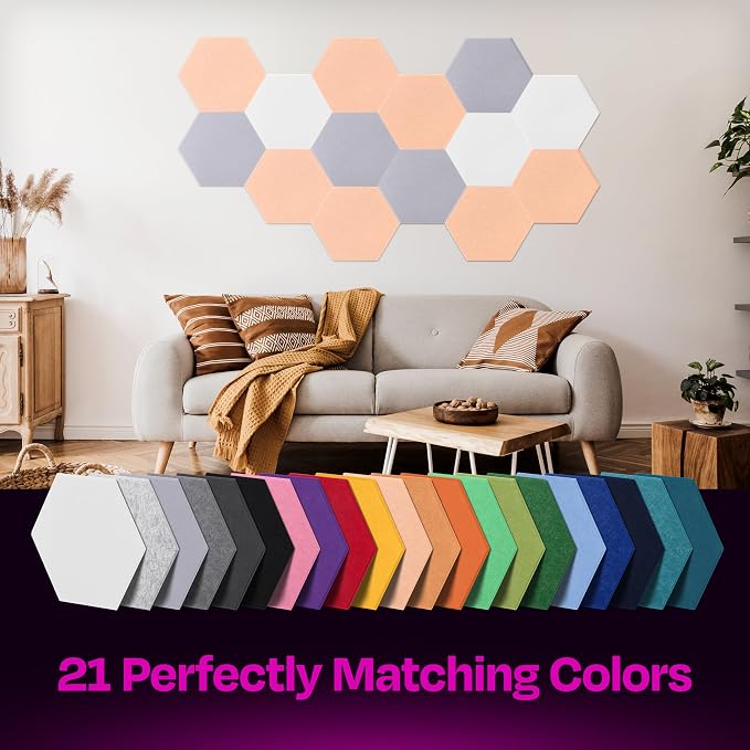 Acoustic Panels 12-Pack Soundproof Wall Panels 14"X12.1"X0.4" Sound Panels High - Image 5