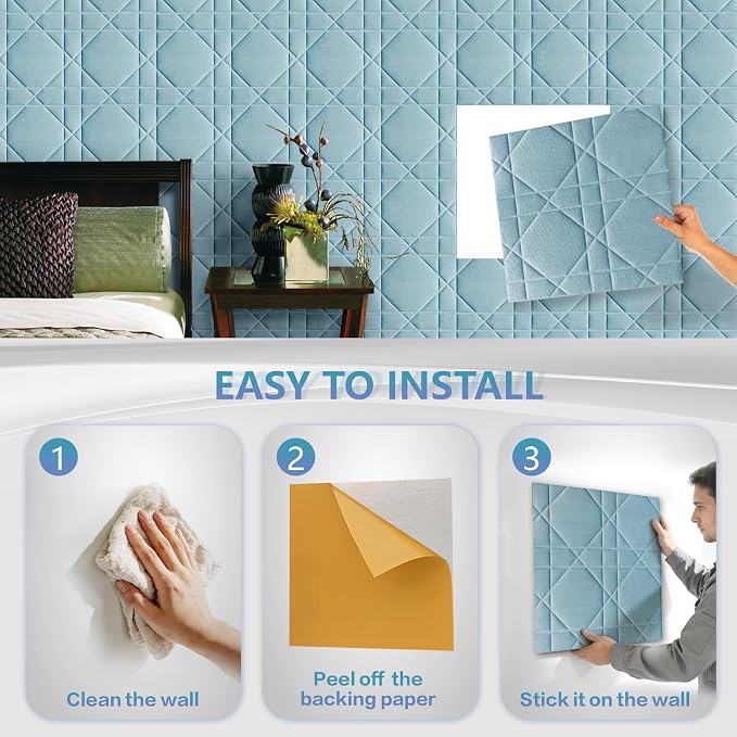 Velvet 3D wall Panels for Interior wall Decor Peel and Stick, Soundproof - Image 5