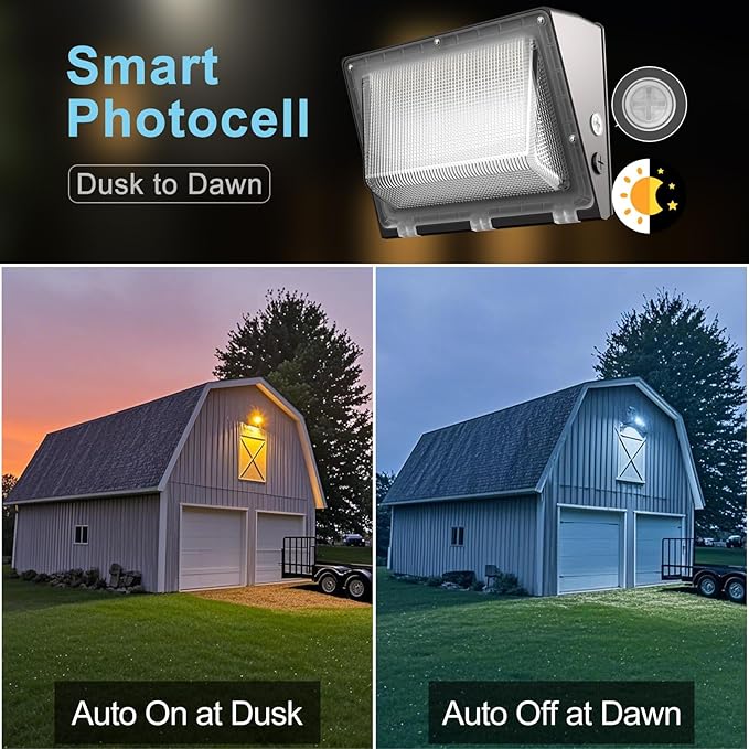 Lightdot 4Pack 100W LED Wall Pack Lights, 100-277v Dusk to Dawn - Image 4