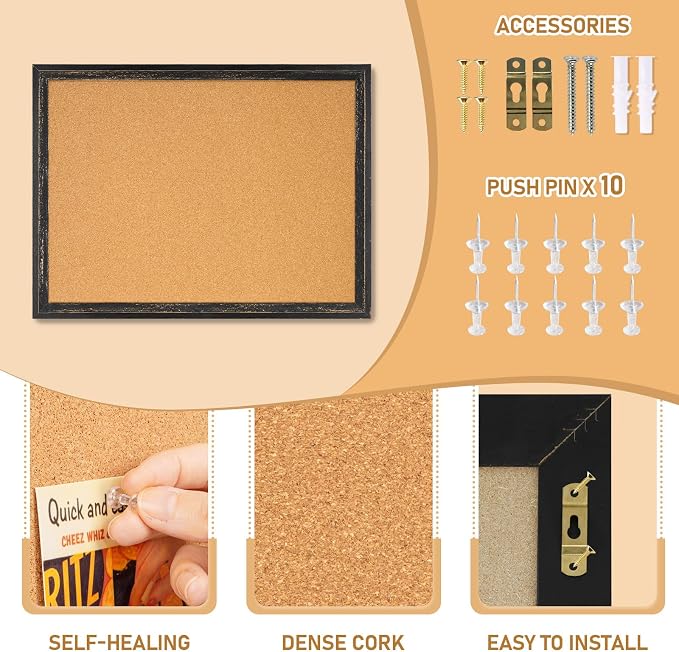 DOLLAR BOSS Cork Board for Office 24 X 18 Inches Cork Boards for Walls Bulletin - Image 2