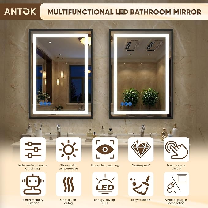 Antok 24X32 LED Bathroom Mirror - Image 8