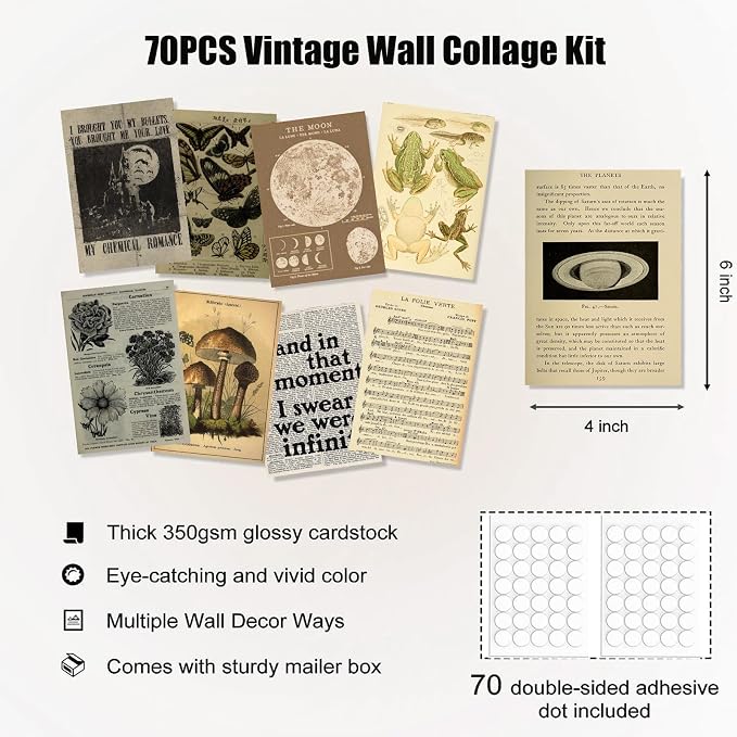 KBKBART Vintage Wall Collage Kit Aesthetic Pictures, Cute Photo Collage Posters - Image 5