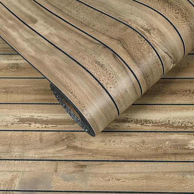VEELIKE Weathered Wood Slat Wall Panels Peel and Stick Reclaimed Wood Grain by VEELIKE