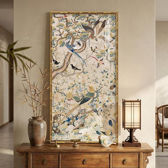 Vintage Gold Framed Chinoiserie Wall Art by Cuspin