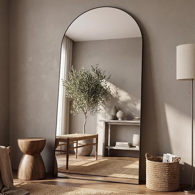 Antok Full Length Mirror, Arched Floor Standing Freestanding Arch Full Body - Image 2