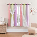 XiDi Curtains for Bedroom Decor, Rainbow Pink PurpleYellow34/45/1 by Addsomecolortolife