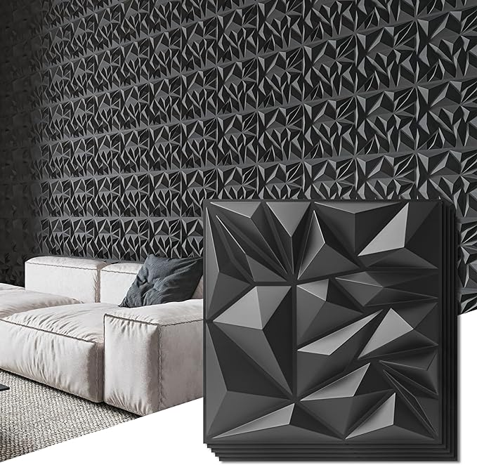 Art3d 33-Pack 3D Wall Panels for Interior Wall Decor, Modern Diamond Textured by Art3d