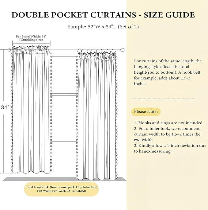 NICETOWN Mustard Gold Pom Pom Velvet Curtains 8 ft Long - Image 8