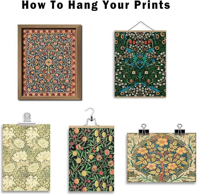 ANERZA 16 PCS William Morris Wall Art Decor, Floral Wall Prints - Image 4
