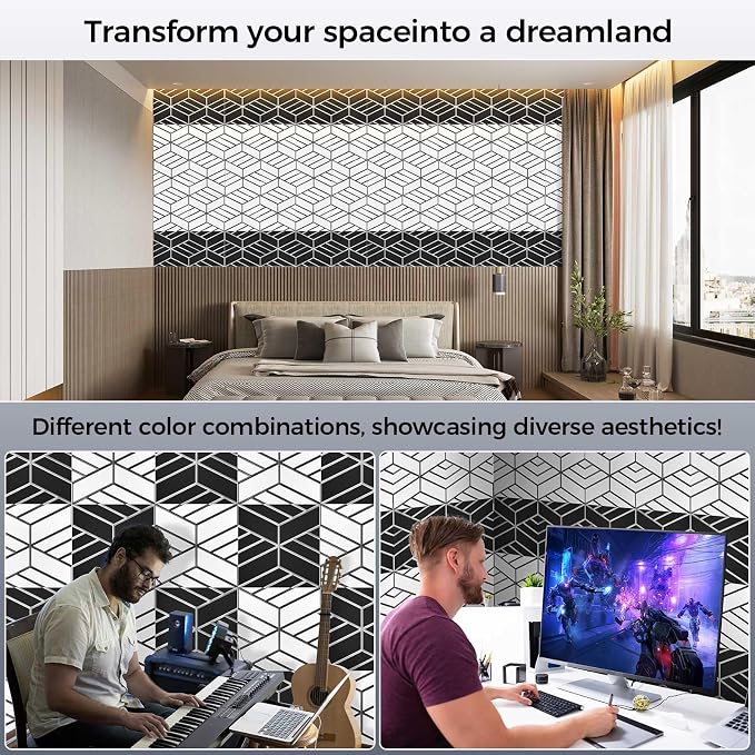 8 Pack 2-Layer Soundproof Wall Panels, 1.1lb/ft³ High Density, Thicker 0.43 in - Image 5