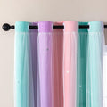 XiDi Curtains for Bedroom Decor, Rainbow PinkPuGreen-34-45 by Addsomecolortolife