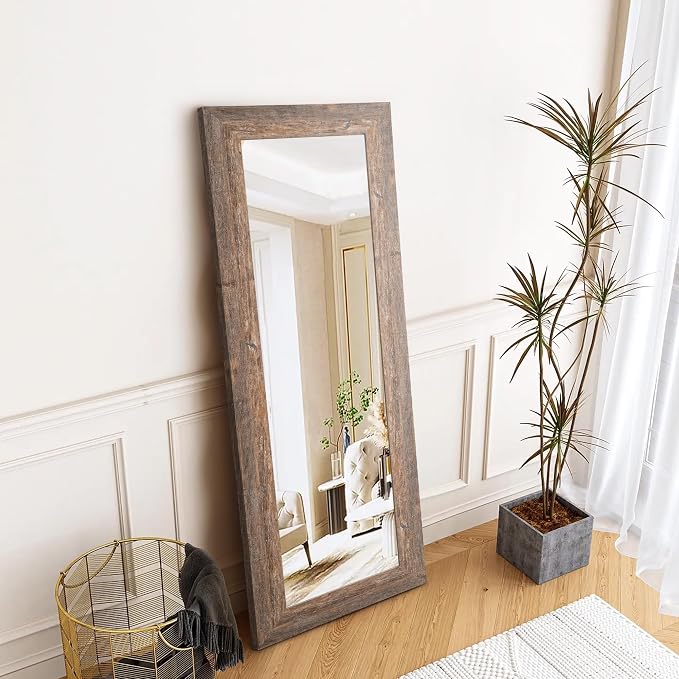 Syndra Farmhouse Full Length Mirror 61x22'', Rustic Floor Mirror, Large - Image 5