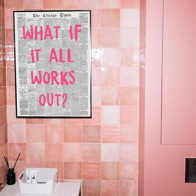 Liyark Retro Trendy Newspaper Canvas Wall Art 'What If All Works Out' Poster - Image 4