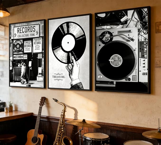 3Pcs Retro Music Poster Wall Art Fashion Black And White Photography Preppy - Image 5