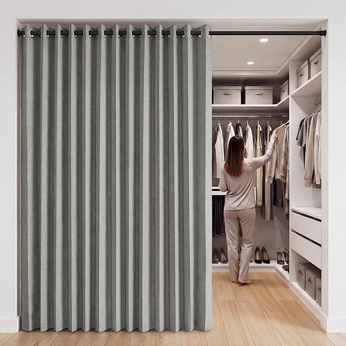 RYB HOME Accordion Style Room Divider Curtain-100% Blackout Folding Accordion - Image 8