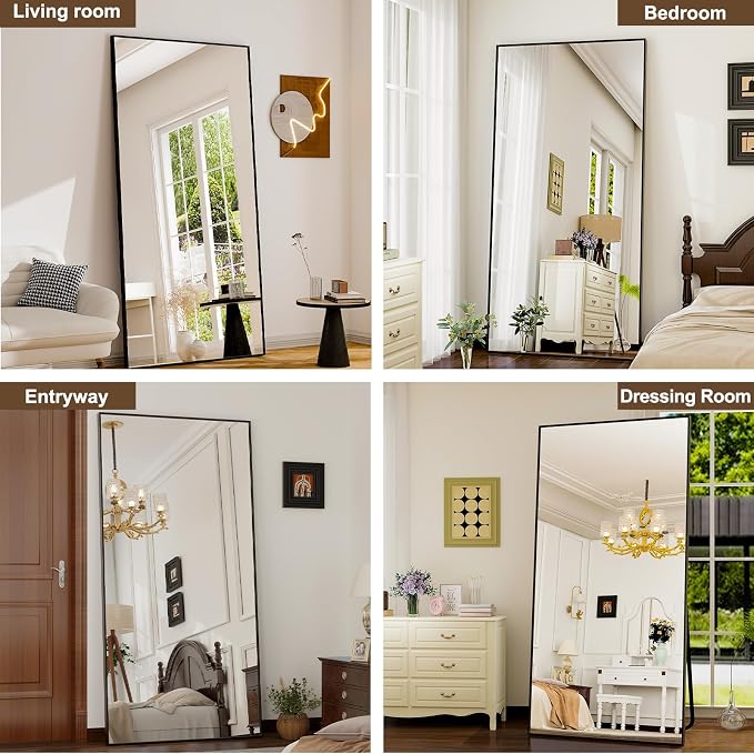 GLSLAND 76"x34" Full Length Mirror Oversize Rectangle Full Body Mirror Aluminum - Image 6