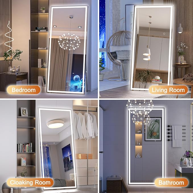 Hasipu Full Length Mirror with Lights, Full Body Dressing Hanging Mounted Mirror - Image 9