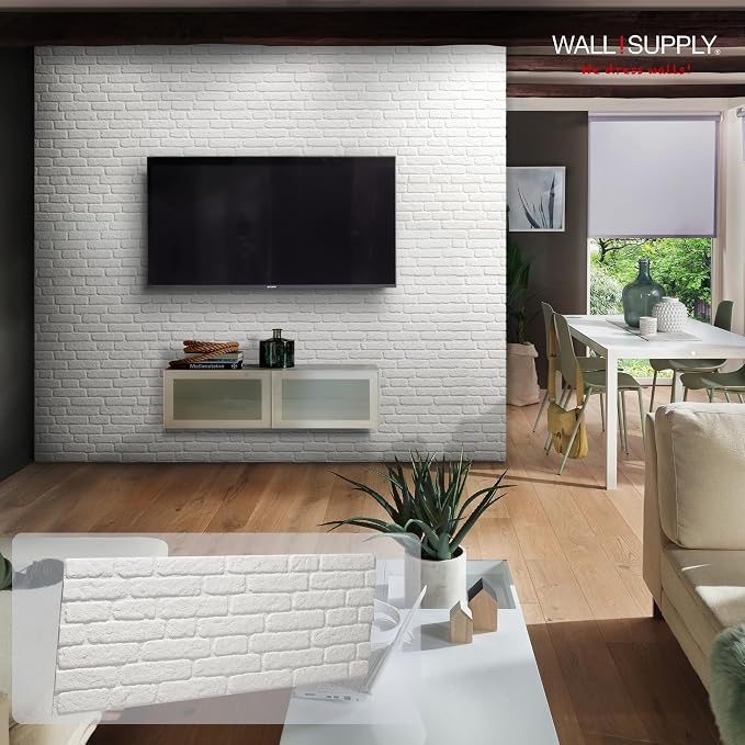 Wall!Supply 3D Wall Panels – Faux Brick, Covers 25.84 Sq Ft - Image 2