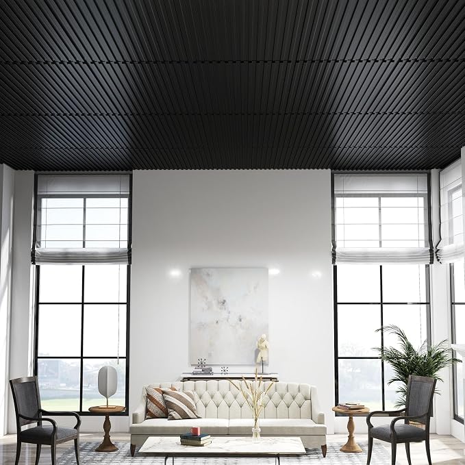 Giantex 24 Pack Fluted PVC Wall Panels, Glue Up or Drop Ceiling Panel, - Image 4